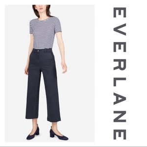 VGUC Everlane Wide Leg Crop Pant NAVY BLUE 8 R